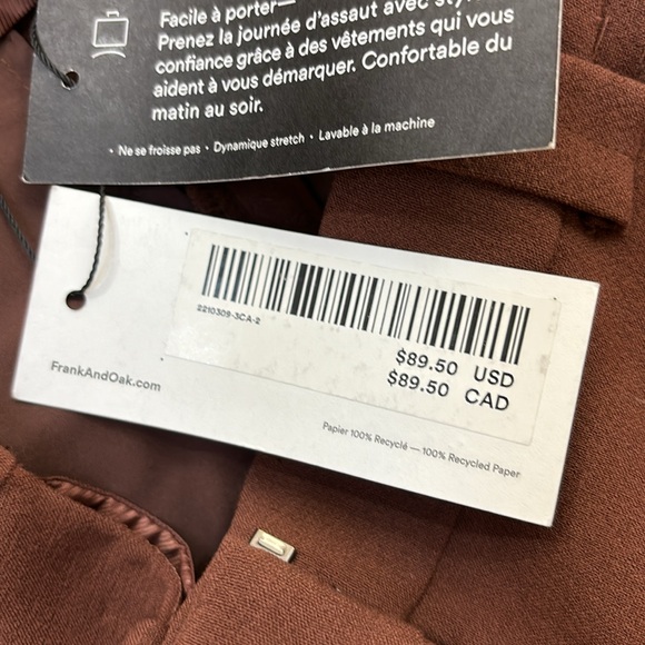 NWT Frank & Oak Alice Straight Ankle Pants Trouser Size 2 - Picture 16 of 16